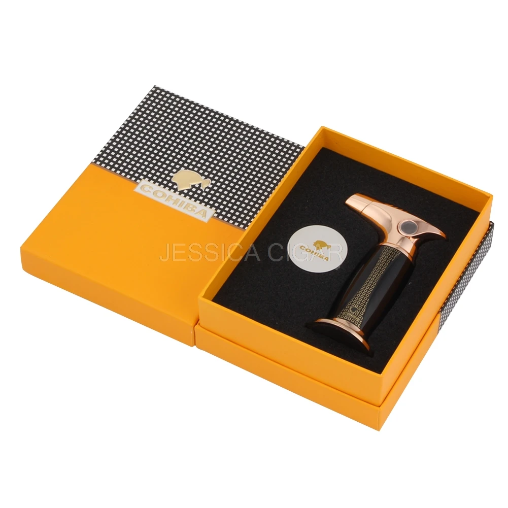 COHIBA металлический пистолет зажигалка для сигар 1 струйный фонарь сигарет