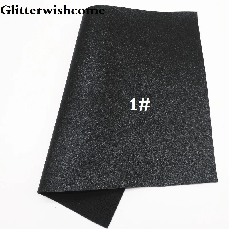 Glitterwishcome 30X134CM Mini Roll Sparkle Synthetic Leather, Metallic Leather, Faux PU Leather fabric Vinyl for Bows, GM051