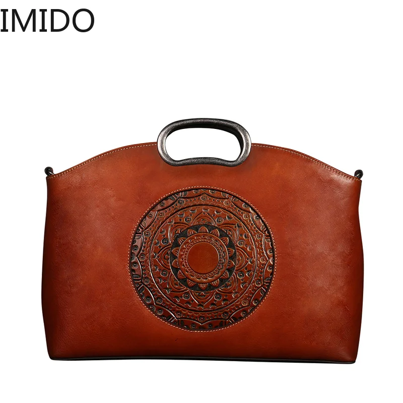 IMIDO 2019 брендовая дизайнерская Роскошная Новая Кожаная женская сумка из воловьей