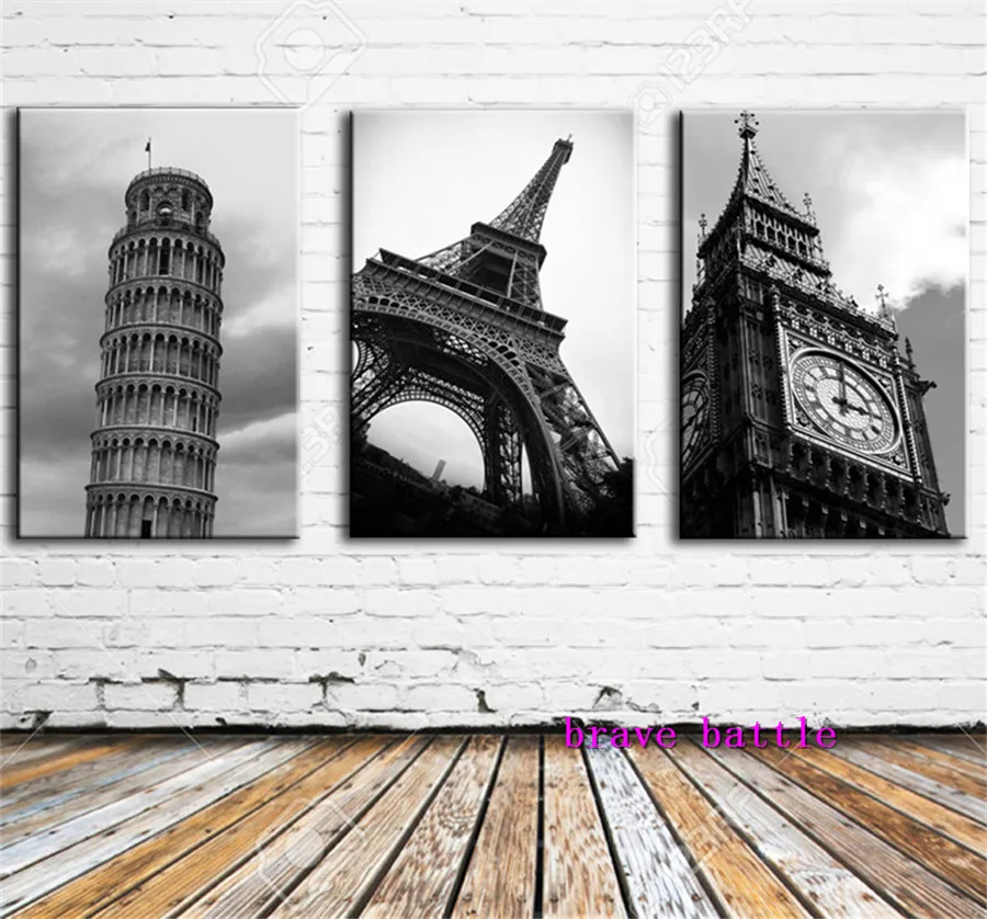 Pisa Eifel Башня Биг Бен Картина на холсте гостиная домашний декор Современная