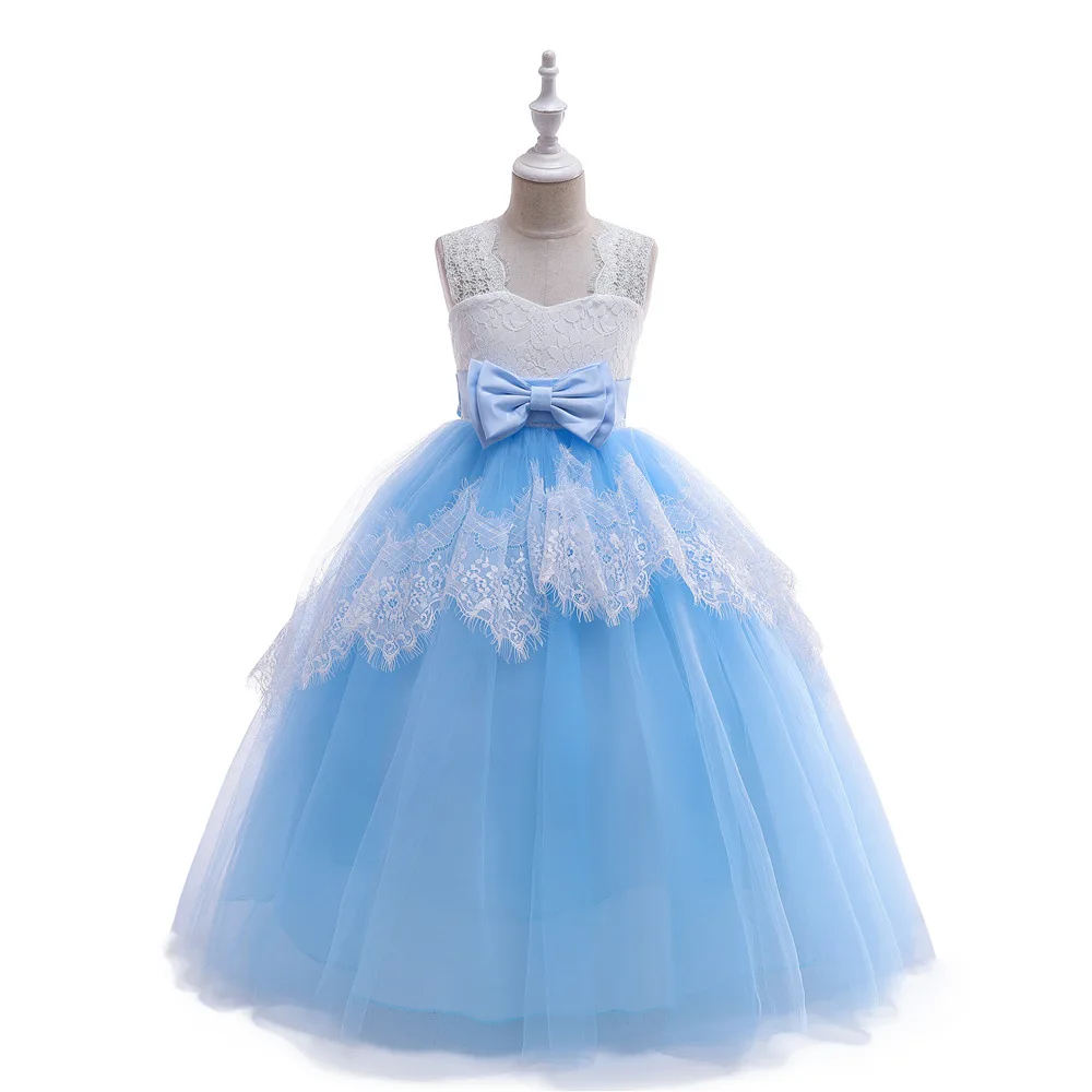 2019 NEW Girl Children Communion Gown Teenage Flower FOR Wedding Dress Tulle Tutu Kids Princess Sleeveless Party Dresses | Детская