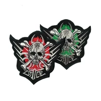 skeleton death military tactical army patch embroidered patches iron on patches for clothes stickers applique fabric new 2pcs