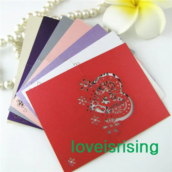 Высокое качество 50 шт. розовый цвет лазерная резка места карты для свадьбы