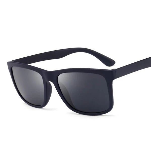 Blue Black Поляризационные солнцезащитные очки, мужские, коричневые линзы, для вождения, спортивные, солнцезащитные очки для мужчин и женщин, квадратный цвет, зеркальные, ретро очки - Цвет линз: Blue Black