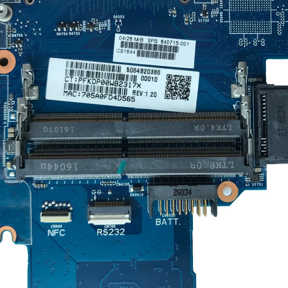 SZWXZY 840715 001 501 для HP 640 650 G2 Материнская плата ноутбука DDR4 с I5 6200U Процессор CIRCUS 6050A2723701