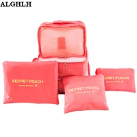 alghlh 6ps women travel storage bag high capacity luggage clothes tidy organizer pouch suitcase portable waterproof storage case