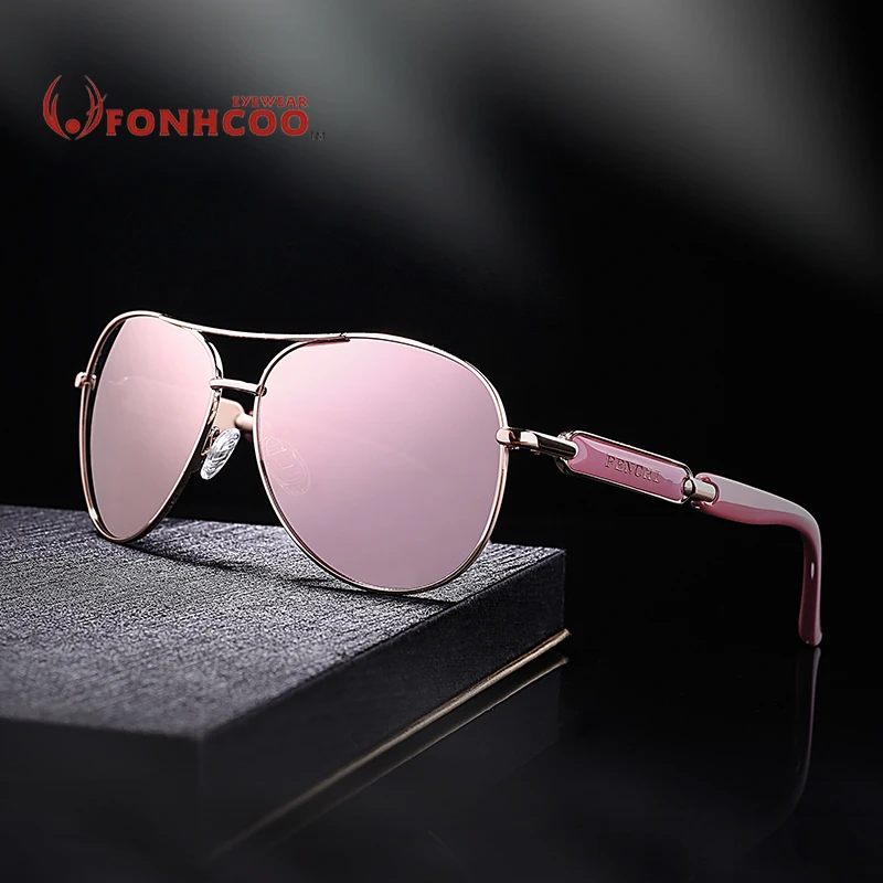 FONHCOO fashion vintage sunglasses women metal men glasses driver mirror fashion Brand designer new UV400 hot rays protect