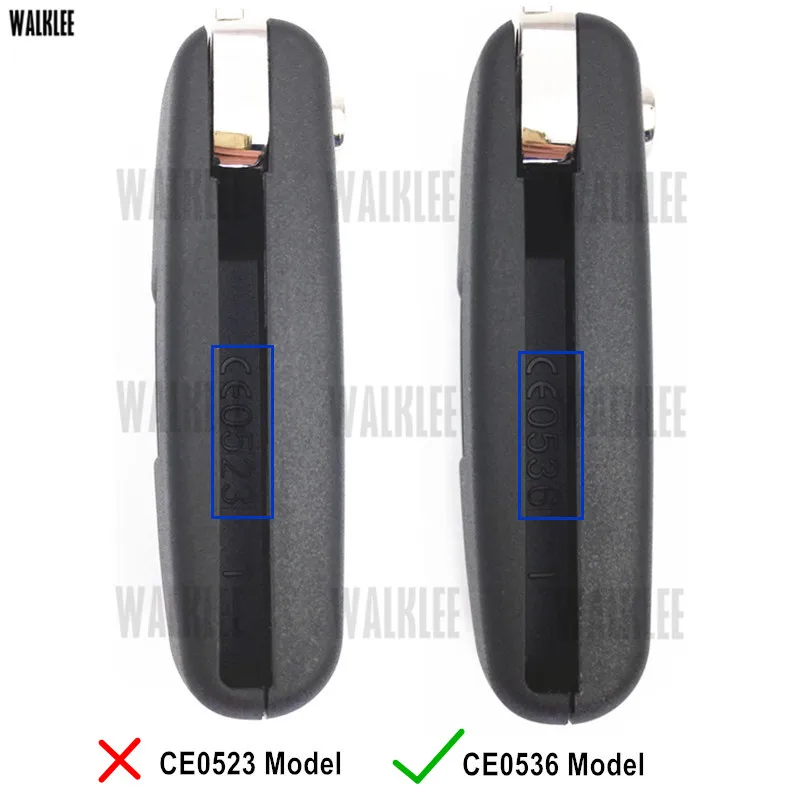 WALKLEE 2 кнопки дистанционного ключа для peugeot 207 208 307 308 408 партнер CE0536 модель HU83/VA2 лезвие ASK/FSK сигнала