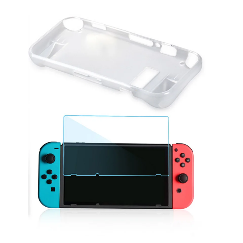 WITHScreen Protector 2в1 защитный чехол с кристаллами, комплект для переключателей, аксессуары, чехол, консоль, ТПУ, ручки, протектор экрана - Цвет: WITHScreen Protector