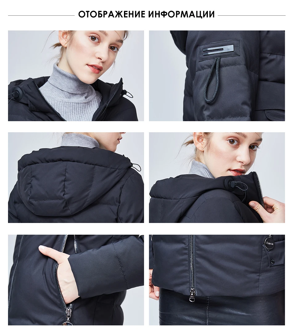 EURASIA New Brand Hooded Womens Winter Coat Full Jacket Thick Parkas Zipper Sustans Lady Jackets Outerwear Green YD1860