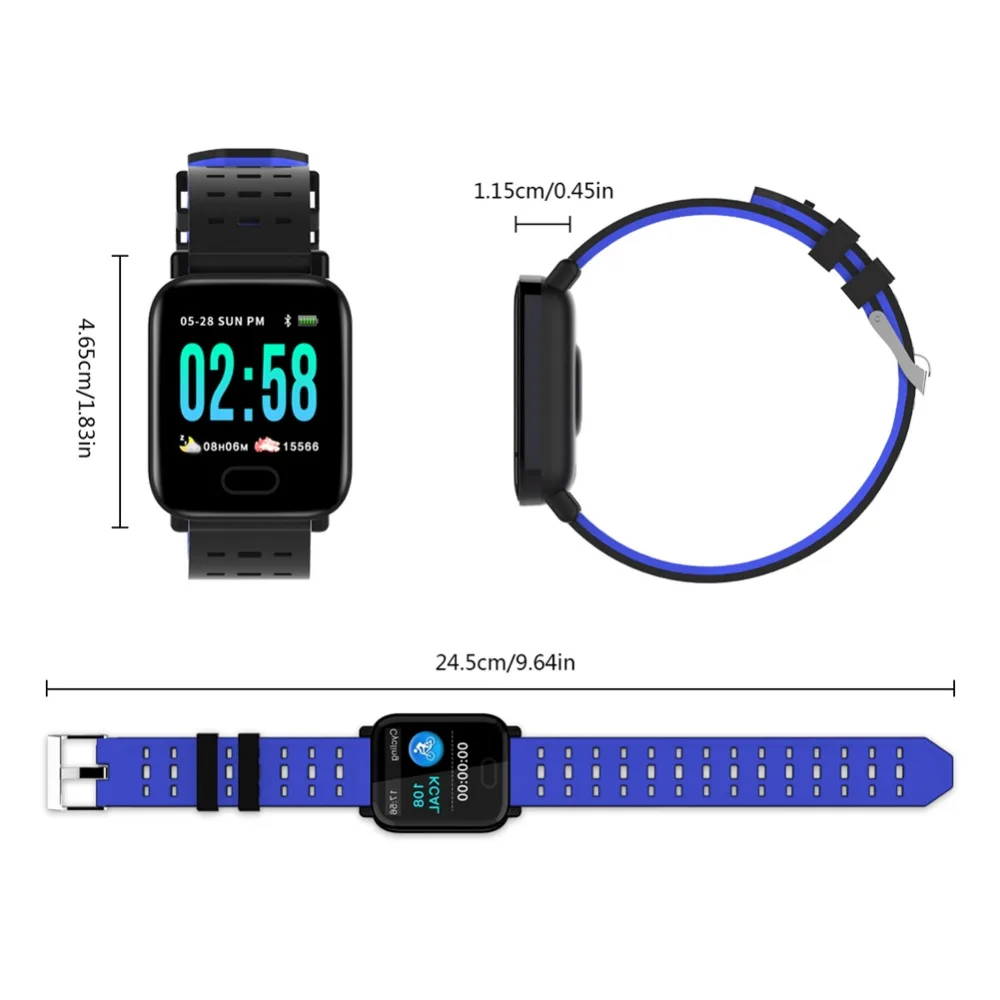 M20 Smartwatch Men Women Watch Real Time HR Blood Oxygen Pressure Monitor Long Standby 1.3&quot HD screen Sport PK Q1 P68 | Электроника