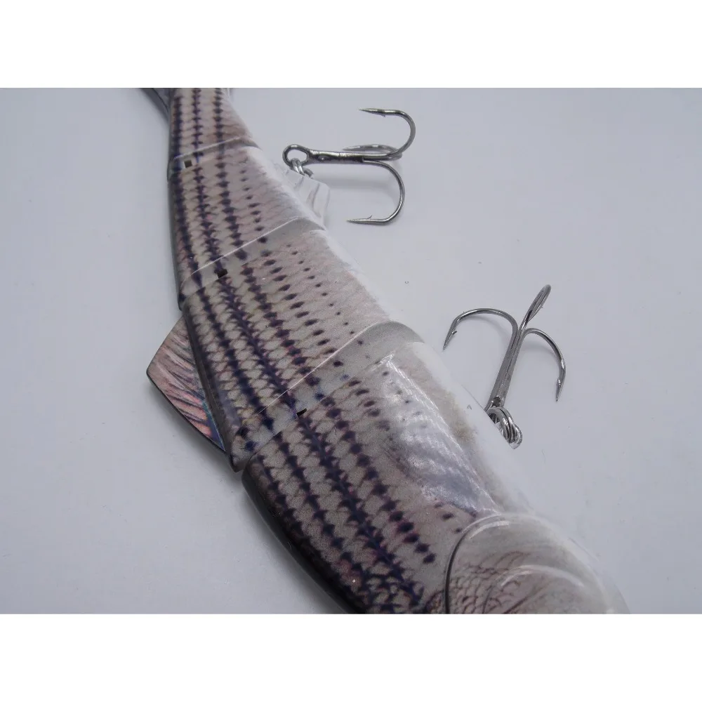 CATCHSIF 1PK 10 дюймов Большая Морская полосатая приманка для ловли окуня, жесткая 4 сегментная плавающая приманка, лодка, морское путешествие
