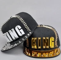 acrylic board spike studs rivet king baseball cap women and men street punk rock hiphop snapback caps