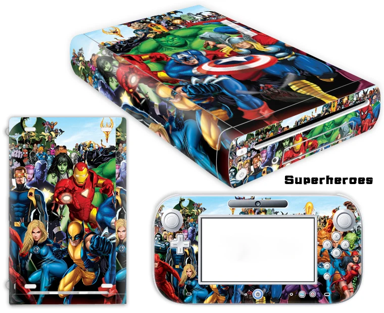 Горячая виниловая наклейка стикер кожи для консоли WII U и контроллера шкуры