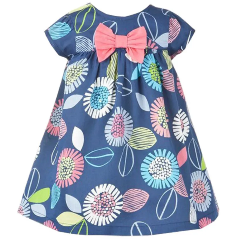 Floral dresses for 2-7T girls clothing with pockets princess summer fashion children clothes jersey cotton kids | Детская одежда и