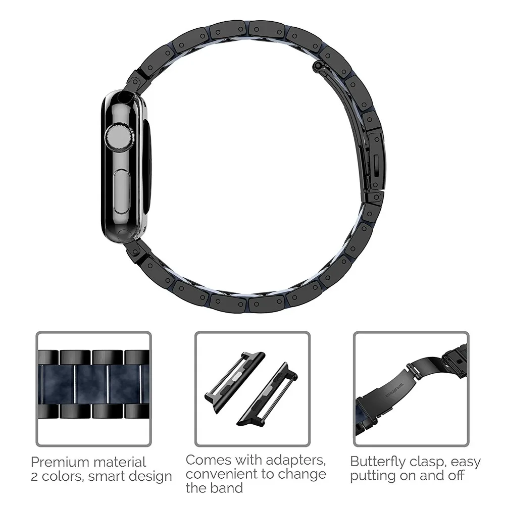 Ремешок Wearlizer для Apple Watch 38 мм 40 мм 42 мм 44 мм iWatch металлический сменный ремешок из нержавеющей стали для Apple Watch Series 5 4 3 2 1