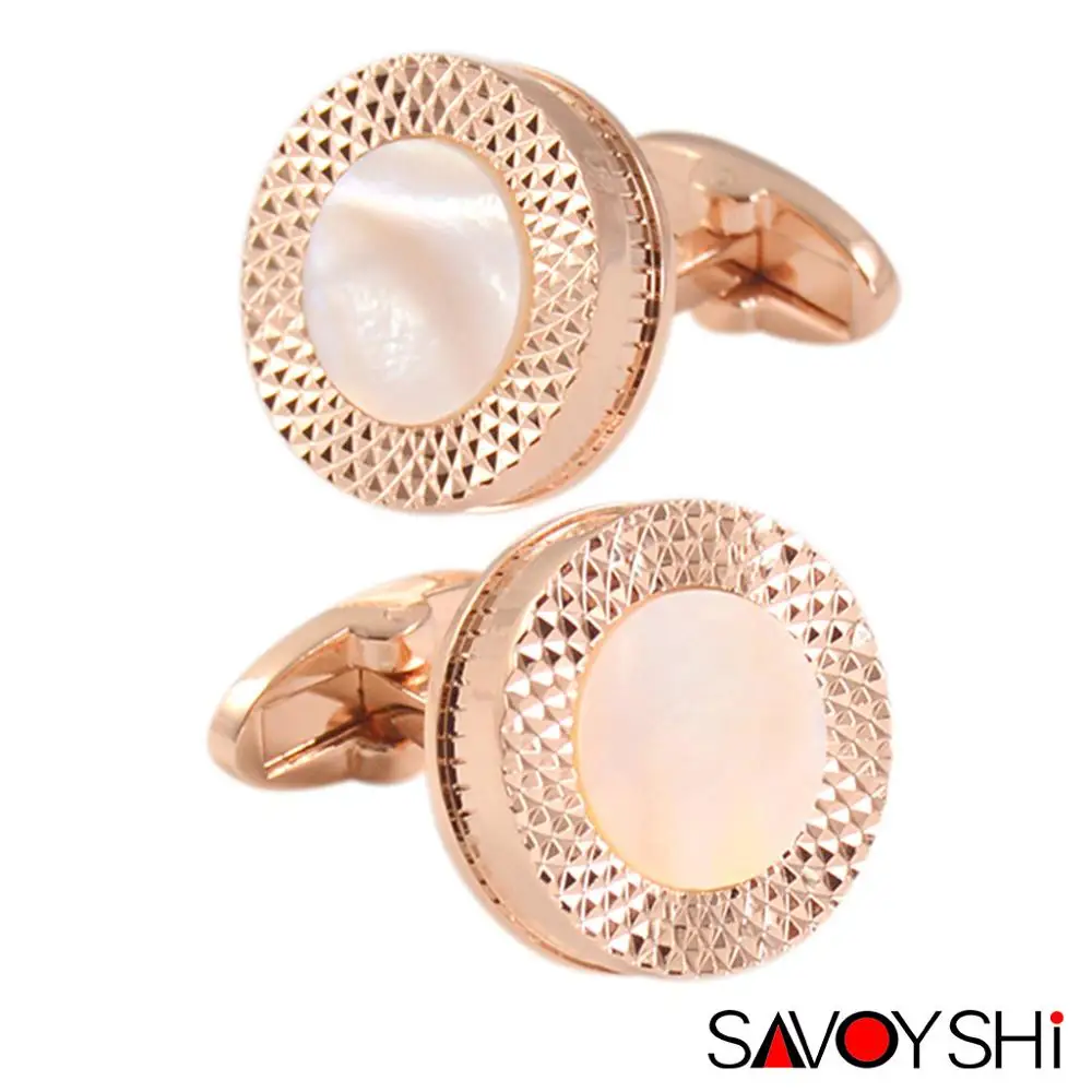 SAVOYSHI роскошные круглые запонки для мужской рубашки каменные манжеты пуговицы Высокое качество модные свадебные запонки подарок бренд мужские ювелирные изделия - Окраска металла: Only Send Cufflinks