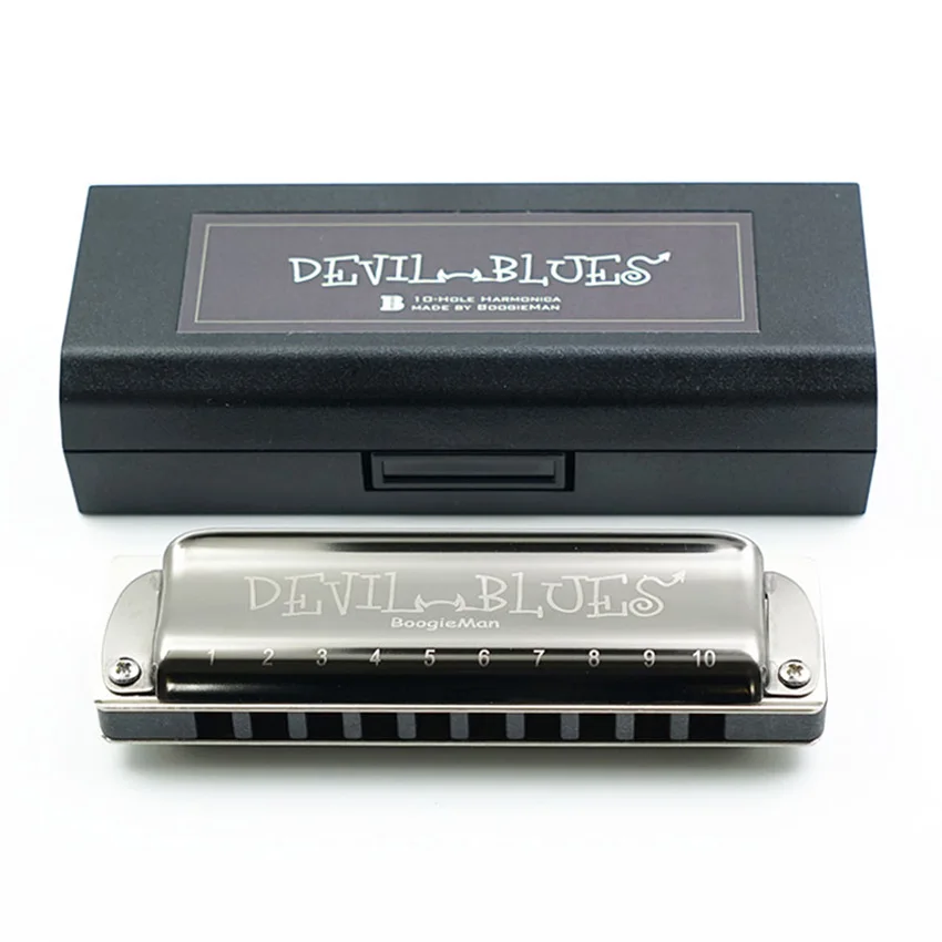 10 отверстие Blues Арфы Губная гармошка профессиональная C/A/D/E/F/G/Bb духовой