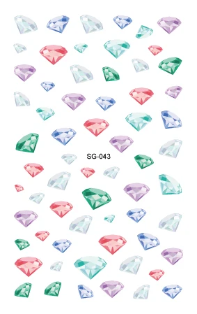 SG-043 Rocooart флеш-наклейки для ногтей, цветы с блестками, Алмазное украшение для ногтей, сделай сам, клейкая пленка для ногтей, фольга для маникюра, наклейка для ногтей - Цвет: SG-043