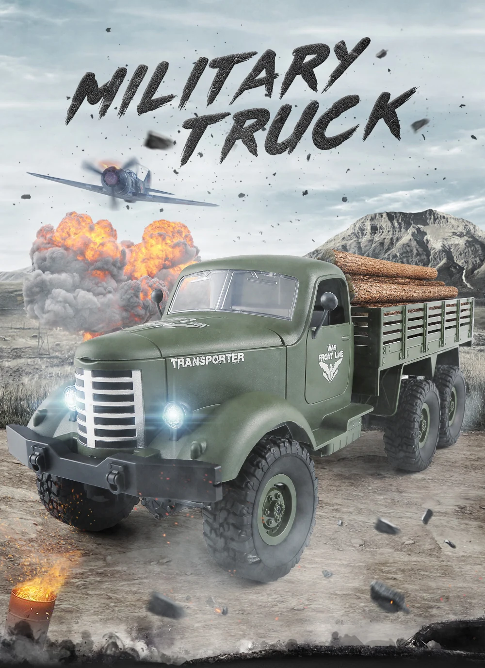 JJRC Q60/JJRC Q61 1/16 RC грузовик 2,4G 6WD/4WD RC внедорожный гусеничный военный грузовик армейский автомобиль Детский подарок детские игрушки для мальчиков RTR