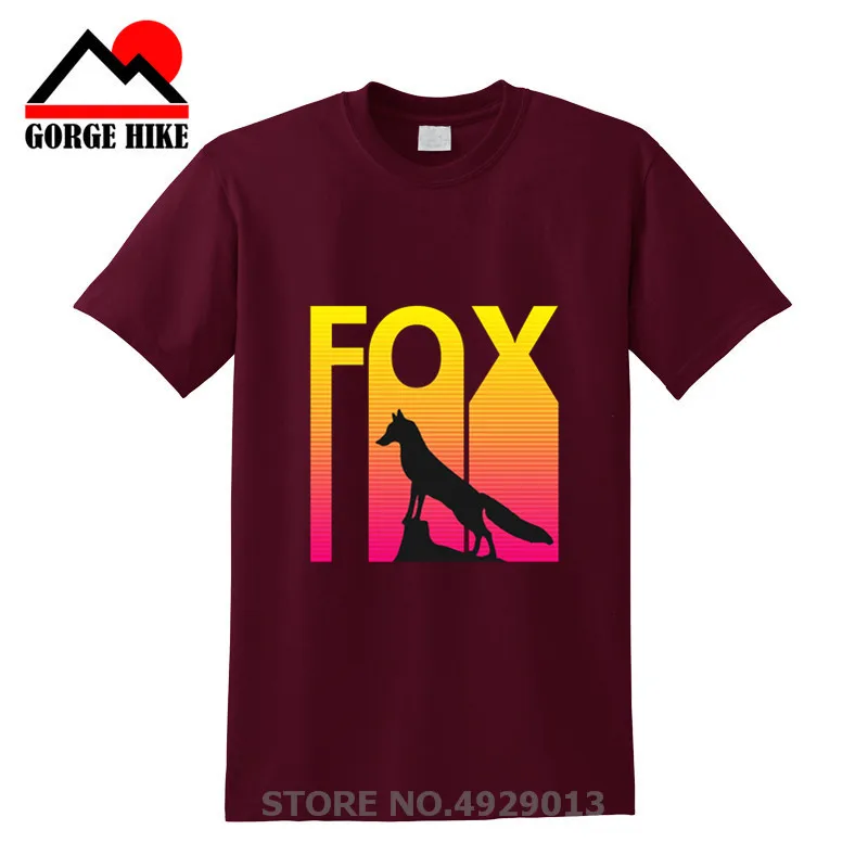 3D животное подарок ретро солнце провод волос лиса терьер силуэт Футболка