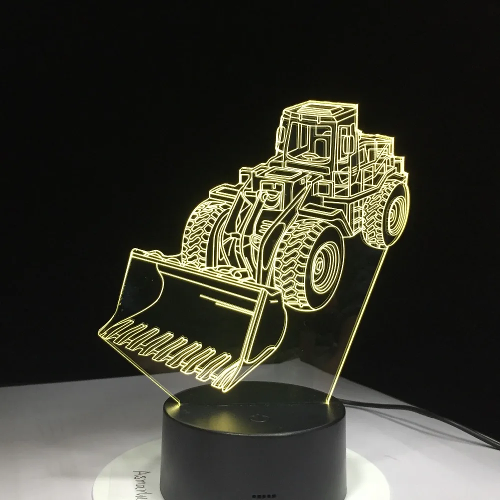 Экскаватор лампа светодиодный 3D ночник 7 цветов изменить атмосферу Сенсорная лампа 3D проекционный 3d-светильник акриловая лампа отличные подарки
