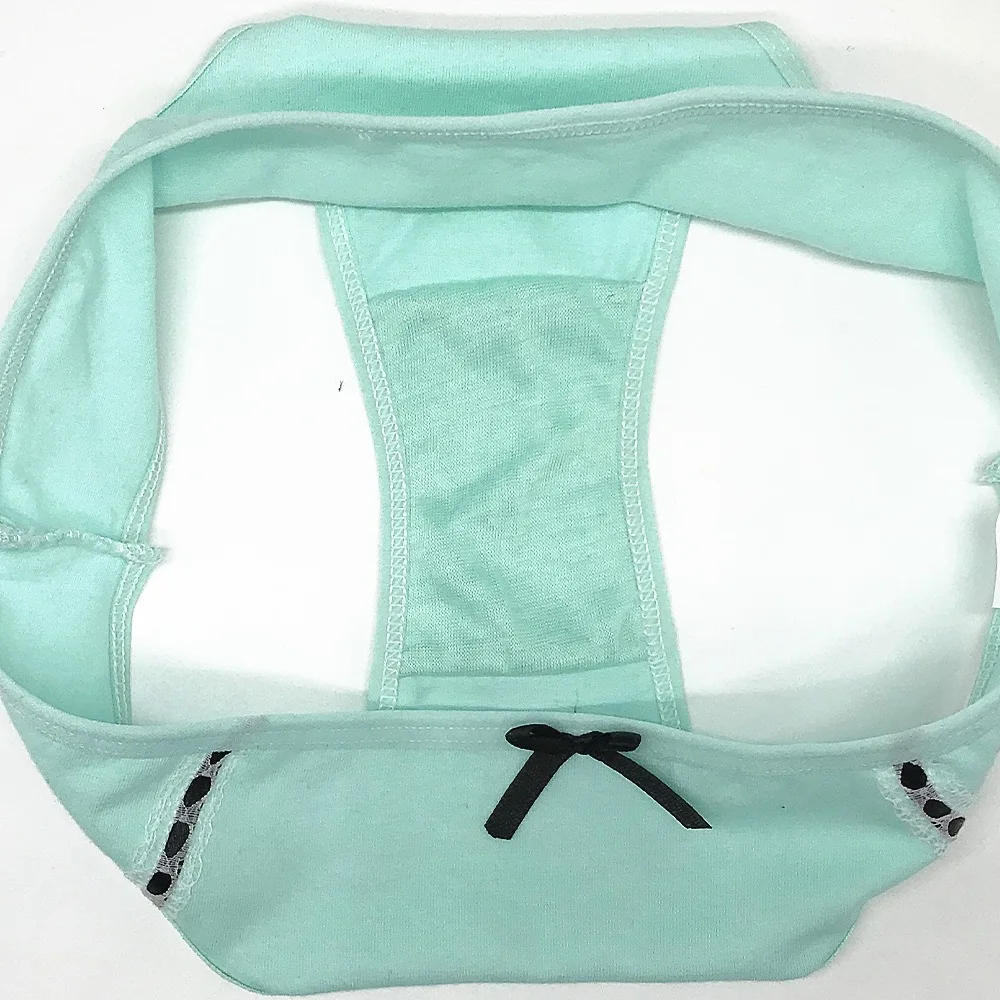 Трусики стринги женские хлопковые однотонные с бантом 6 шт./комплект|lingerie tanga|cotton