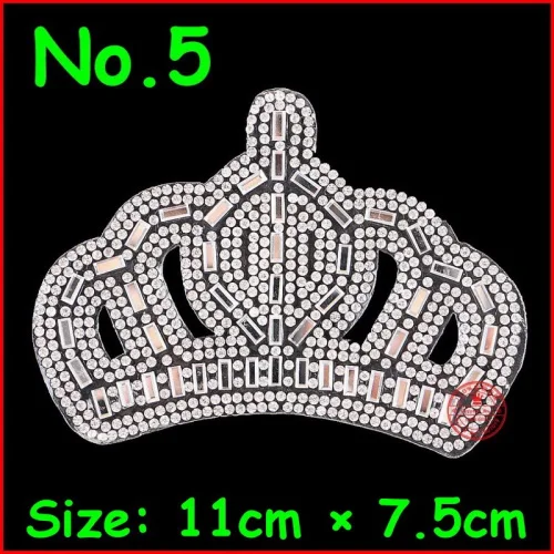 1 Piece 1 шт. Crown патчи узоры HotFix motifs клейкие Стразы патч белый кристалл аппликация для детей Для женщин детская одежда Свадебная вечеринка - Цвет: 1 Piece