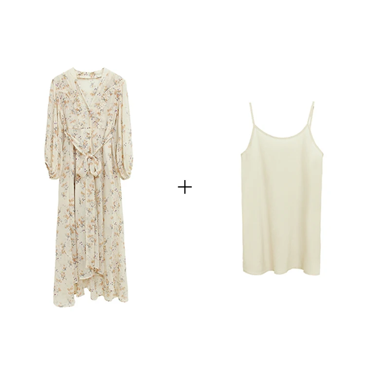 Новый Boho Цветочный принт длинное шифоновое платье летние женские пояса с