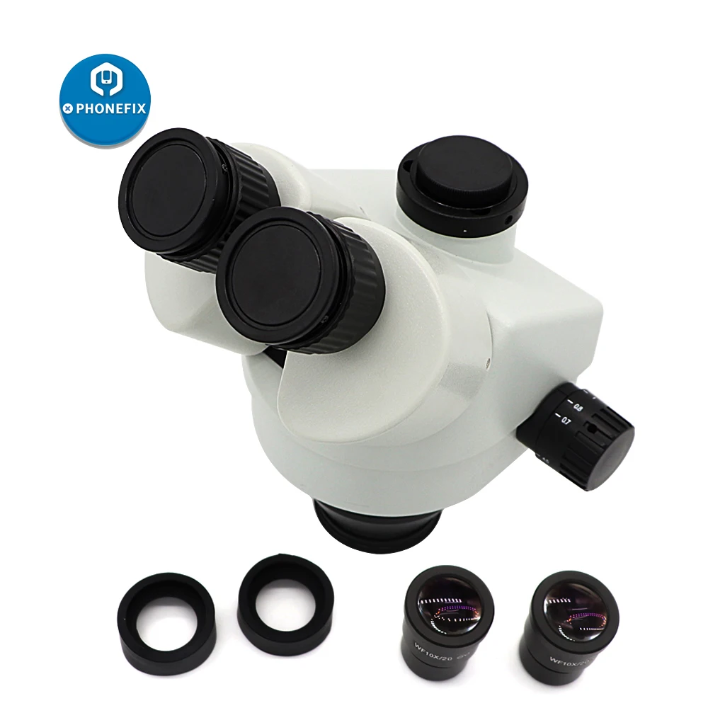 Simul-focal 7X-45X осмотр Тринокулярный зум стерео головка микроскопа WF10X 20 мм окуляр объектив промышленная головка микроскопа