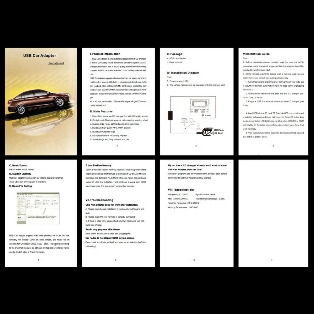 Автомобильный USB AUX аудио Mp3 адаптер CD смены для Toyota Land Cruiser Lite Ace Mark II Matrix MR2