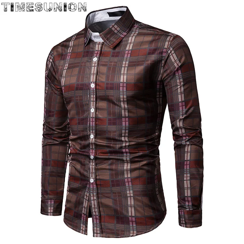Рубашка в клетку Chemise Homme оксфордская рубашка на пуговицах повседневная