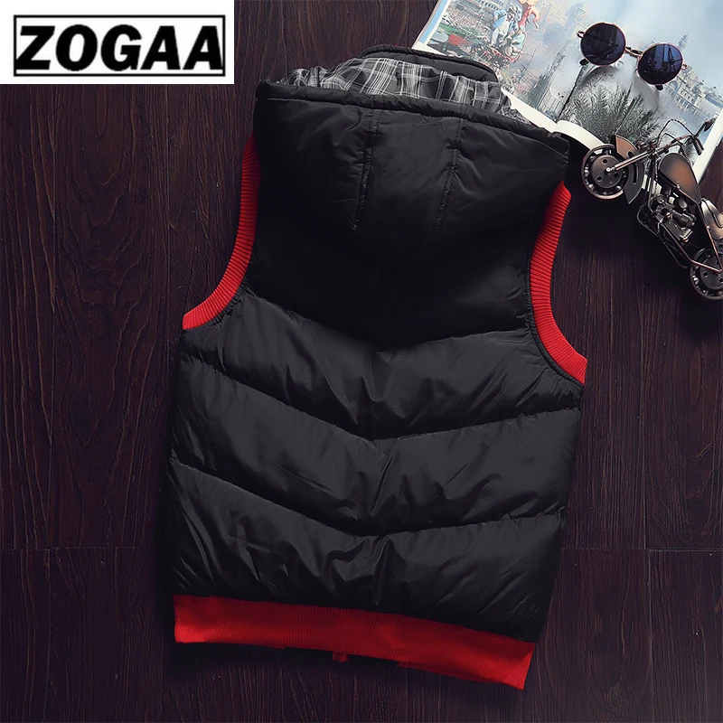 Мужской Хлопковый жилет ZOGAA повседневная приталенная куртка без рукавов с