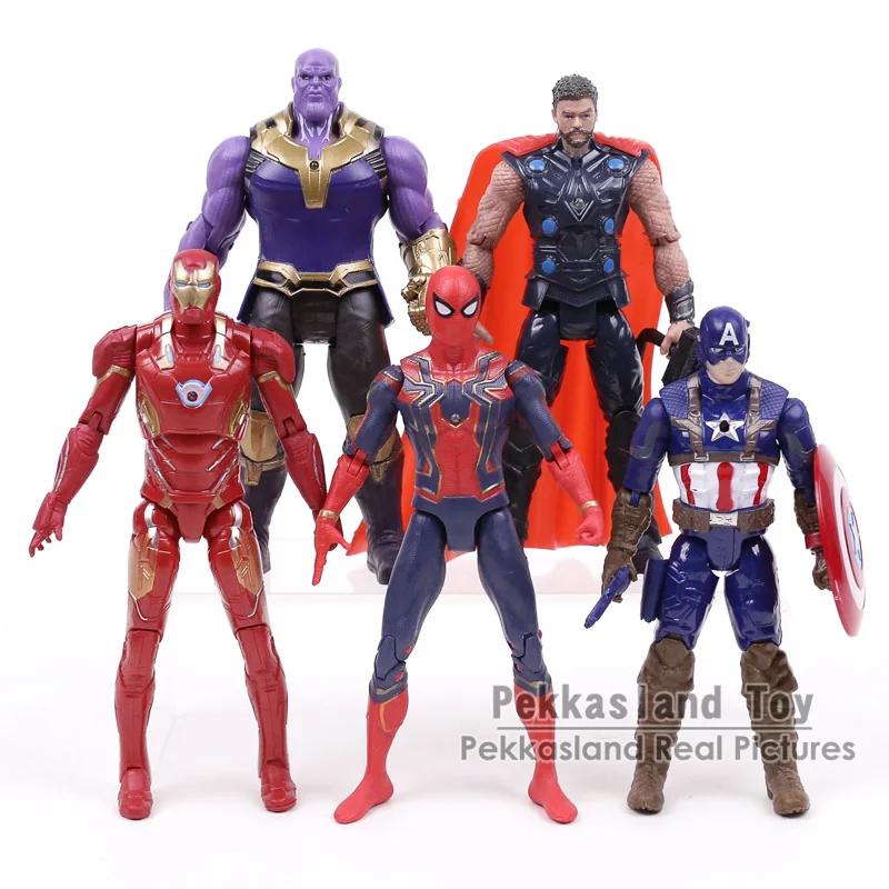 Мстители Бесконечность войны Marvel Супер Герои Фигурки игрушки Рон человек Капитан Америка Халк танос человек паук Тор видение