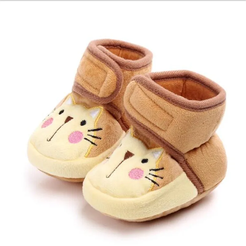 Милые Мультяшные детские ботинки зимняя детская обувь Мягкая женская теплая для