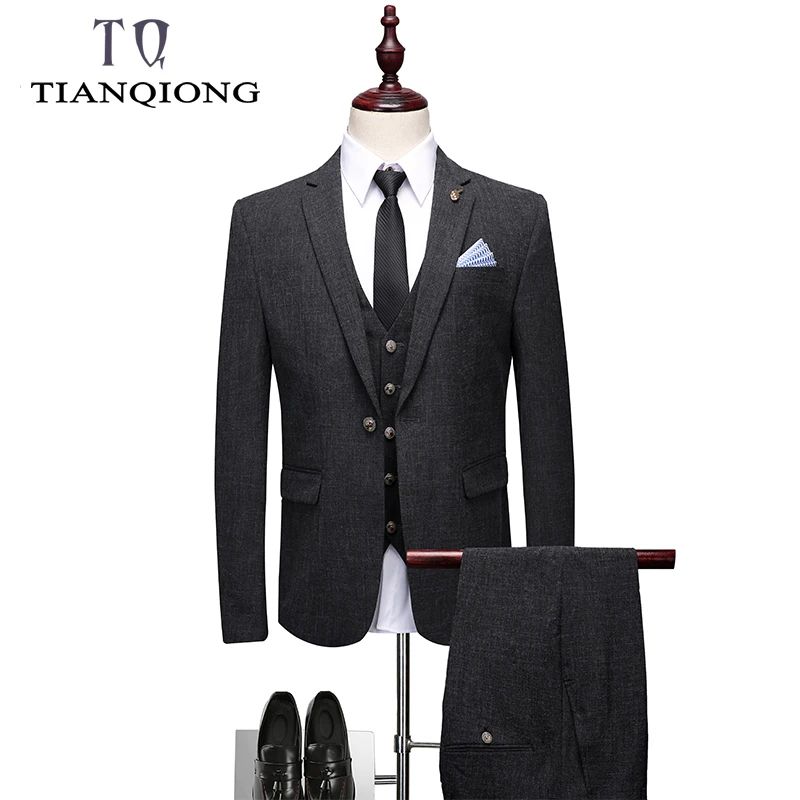 Модный мужской деловой Повседневный бутик комплект из 3 предметов/мужской