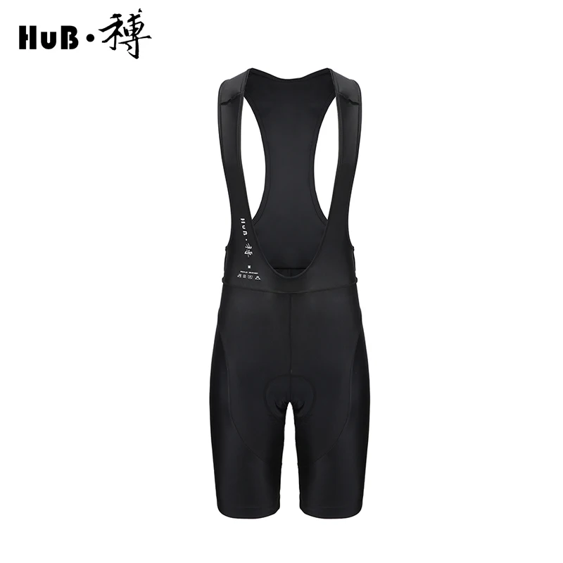 HuB high quality bib shorts racing bicycle pants classic black cool dry material with 3D padded breathable Quick Dry strap | Спорт и
