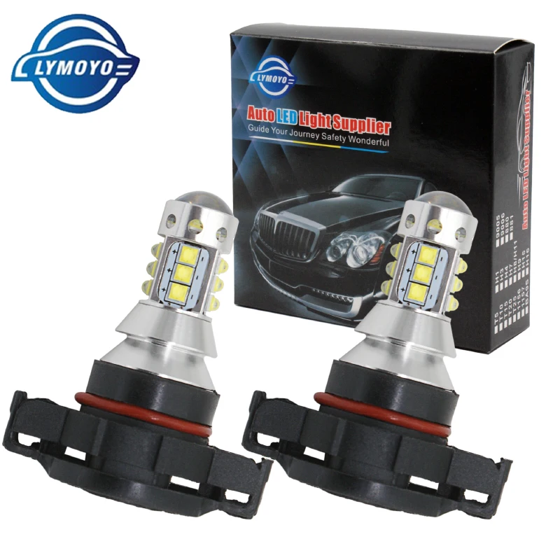 

LYMOYO 2XCar H16 5202 16SMD LED Fog Lamp with 80W chips16LED white Tail Lights DRL Daytime Running Light fog Bulb DC12V