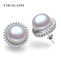 yikalaisi 925 sterling silver jewelry natural freshwater pearl jewelry stud earrings classic audrey hepburn wedding
