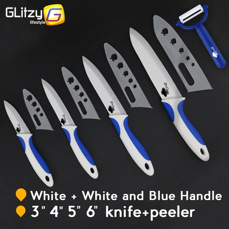 Кухонный керамический нож Овощечистка с белыми лезвиями 3 4 5 6 дюймов мягкой
