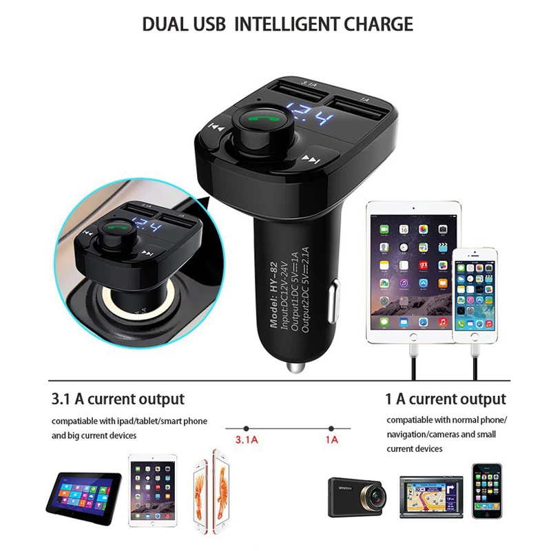 Bluetooth Автомобильный MP3-плеер с USB зарядным устройством автомобильный Aux модулятор