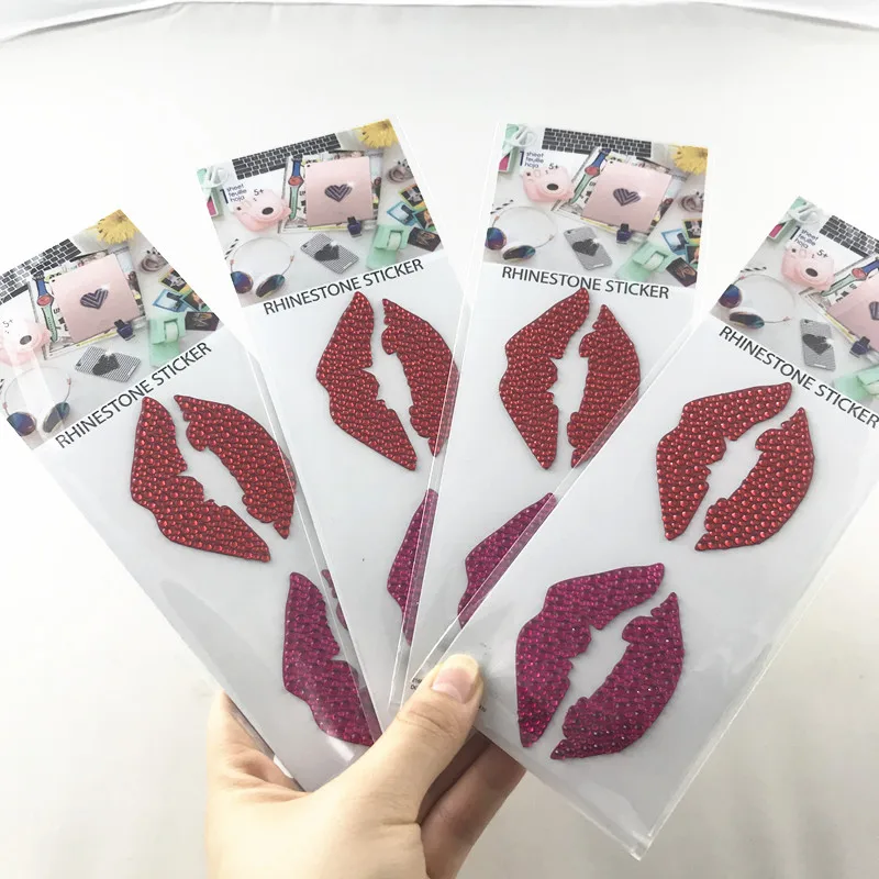 Разноцветная пикантная красная помада акриловые наклейки со стразами телефон ПК