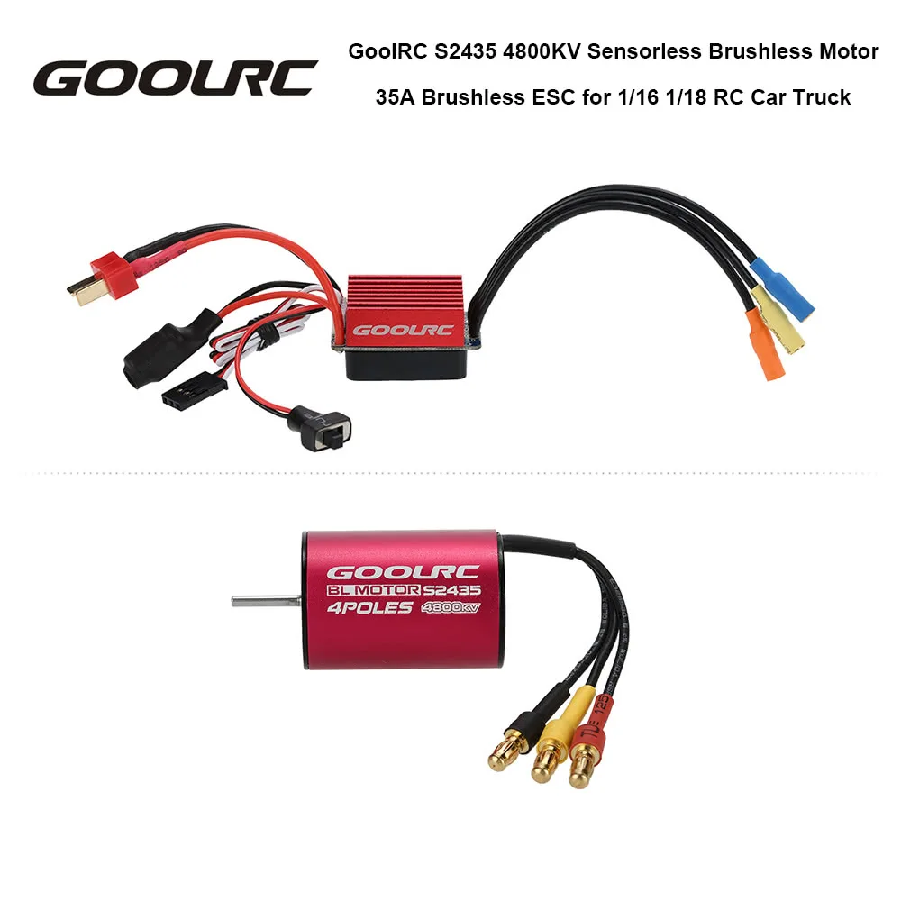 

High quality Original GoolRC S2435 4800KV Sensorless Brushless Motor and 35A Brushless ESC Combo Set for 1/16 1/18 RC Car