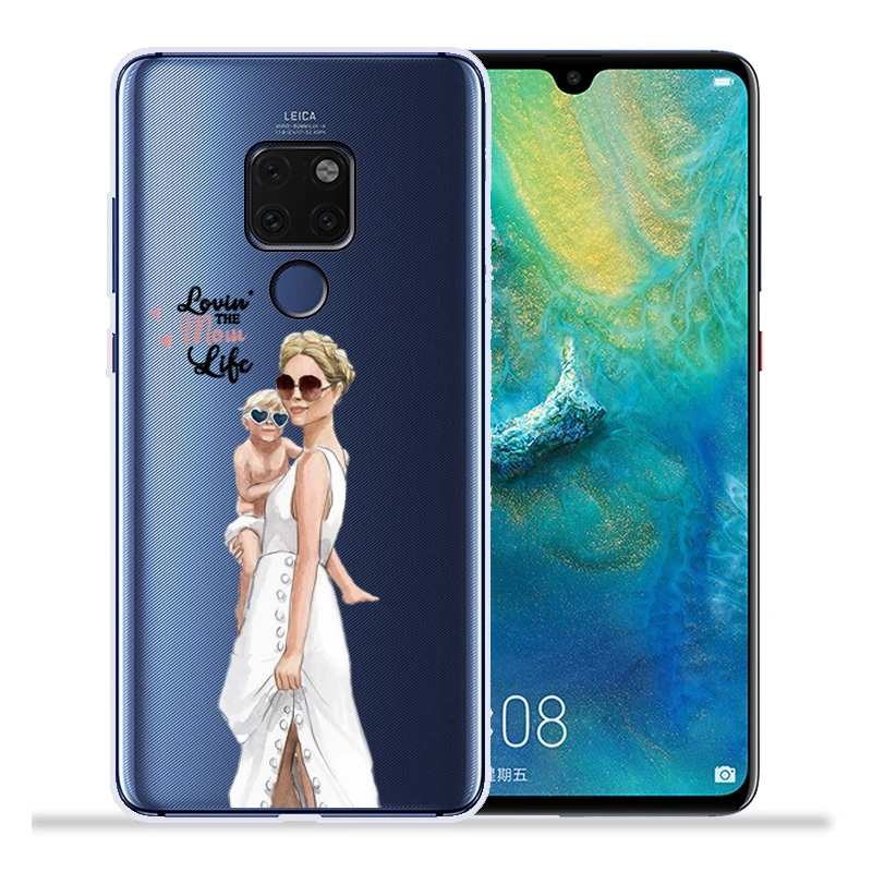Модный чехол для телефона с изображением супермамы, папы и дочки для huawei mate 20 Lite Pro mate 9 10 Lite Pro Nova 2 Plus Nova3 Nova3i Etui