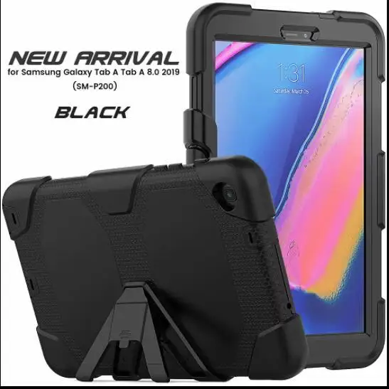 Чехол для Samsung Galaxy Tab A 8,0 P200 P205 P207 SM-P200 SM-P205 планшет из силикона с подставкой с откидной ножкой двойная степень защиты задняя крышка - Цвет: 4