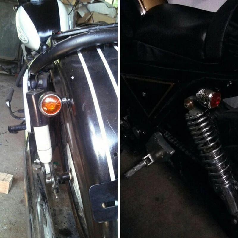 4 шт. хромисветильник светодиодные мотоциклетные поворотники для Harley Cafe Racer |