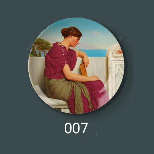 Тарелки " J.W. Godward Художественная печать на керамических плитах домашняя студия декоративные настенные подвесные художественные диски - Цвет: 7