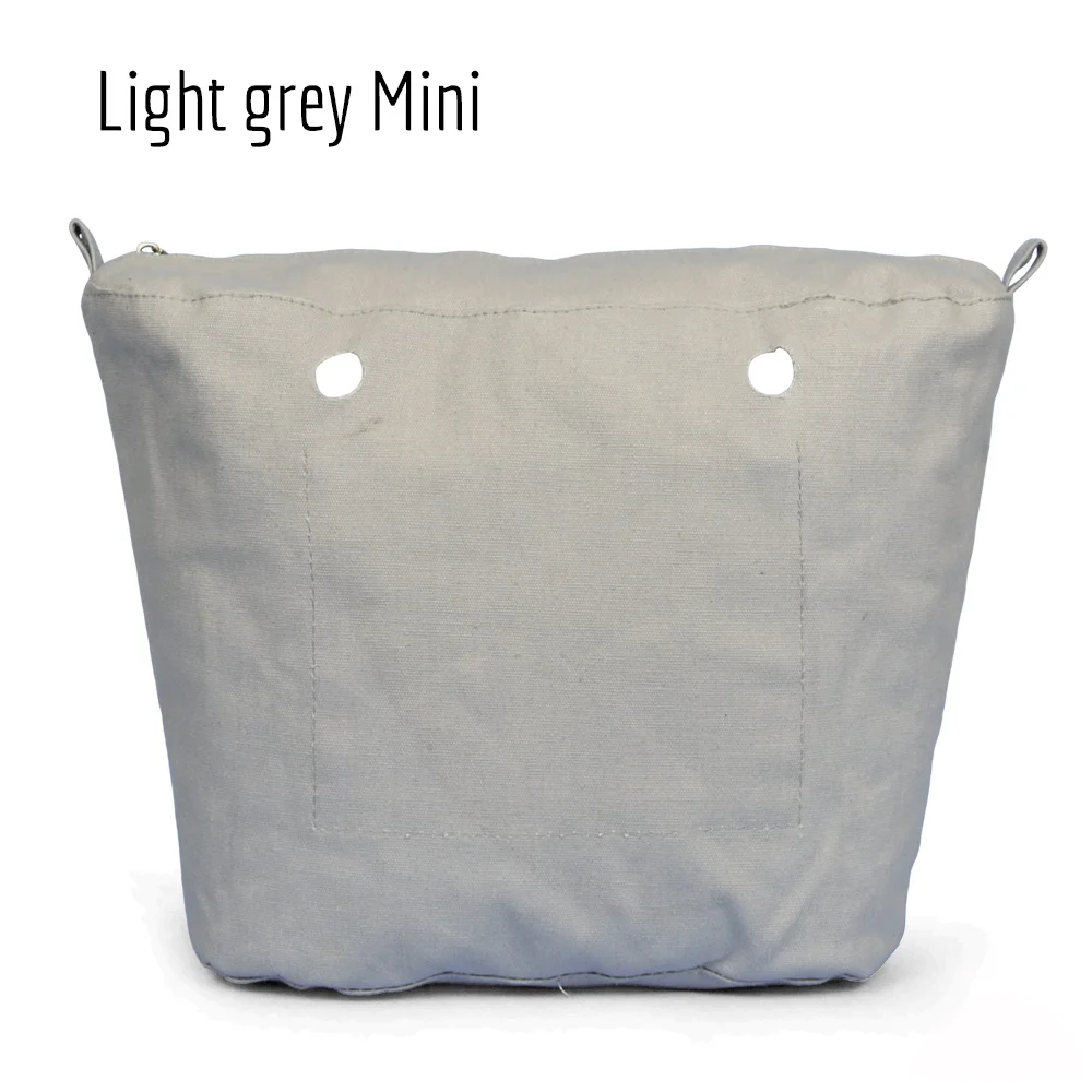 Light grey mini TANQU новая водонепроницаемая внутренняя подкладка вставка карман на молнии для классического мини Obag холст внутренний карман для O сумка - Цвет: Light grey mini