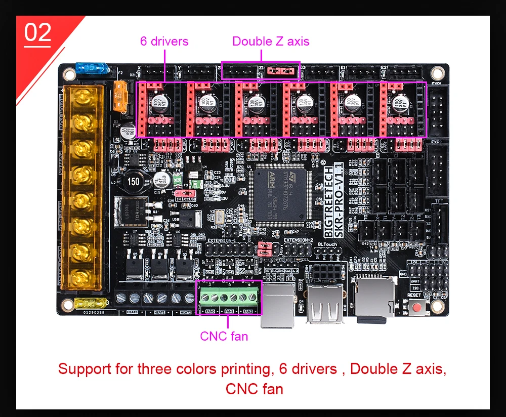 BIGTREETECH СКР PRO V1.1 32Bit Управление доска 3D-принтеры Запчасти vs S6 V1.2 СКР V1.3 RAMPS 1,4 A4988 TMC2208 uart TMC2130 TMC2209