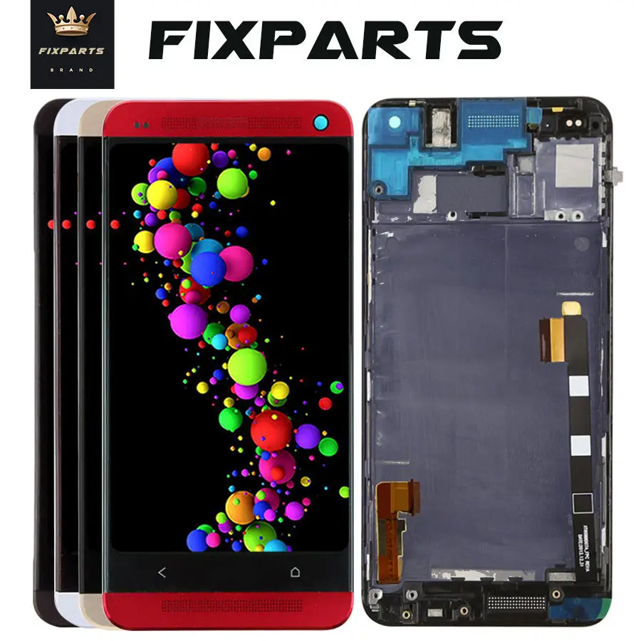 ЖК-экран для HTC One M7 LCD с сенсорным экраном дигитайзер Полная сборка + рамка